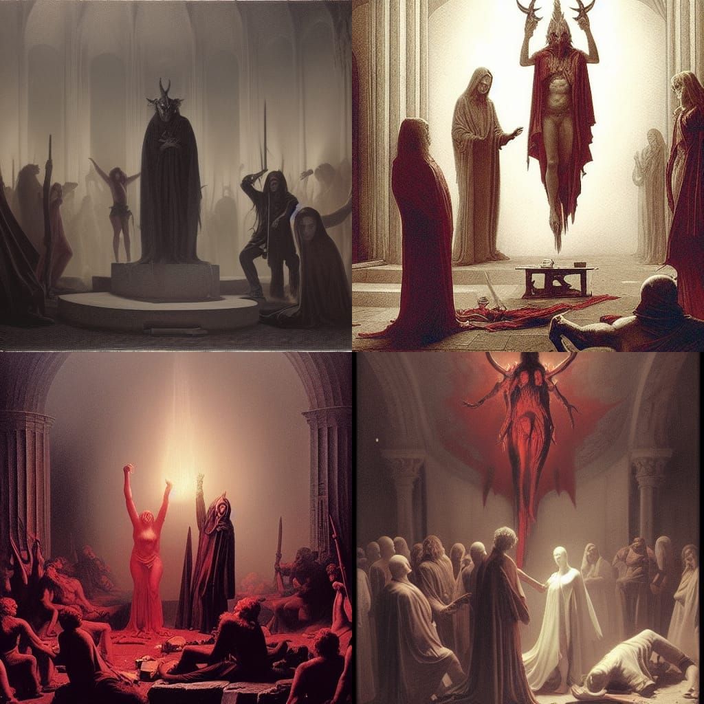Satanic Ritual: A Gothic Horror Scene