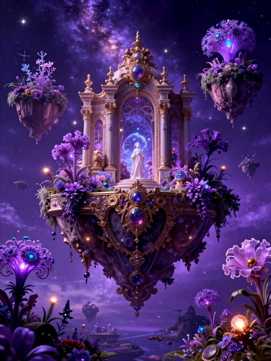 Baroque Violet Opulence A Surreal Dreamscape