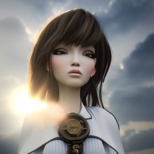 Steampunk Engine with Divine Light, 3D Render