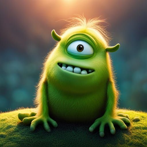 Friendly Hairy Monster in 3D Digital Art