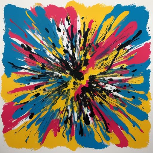 Abstract Figure Painting with Expressive Brushstrokes