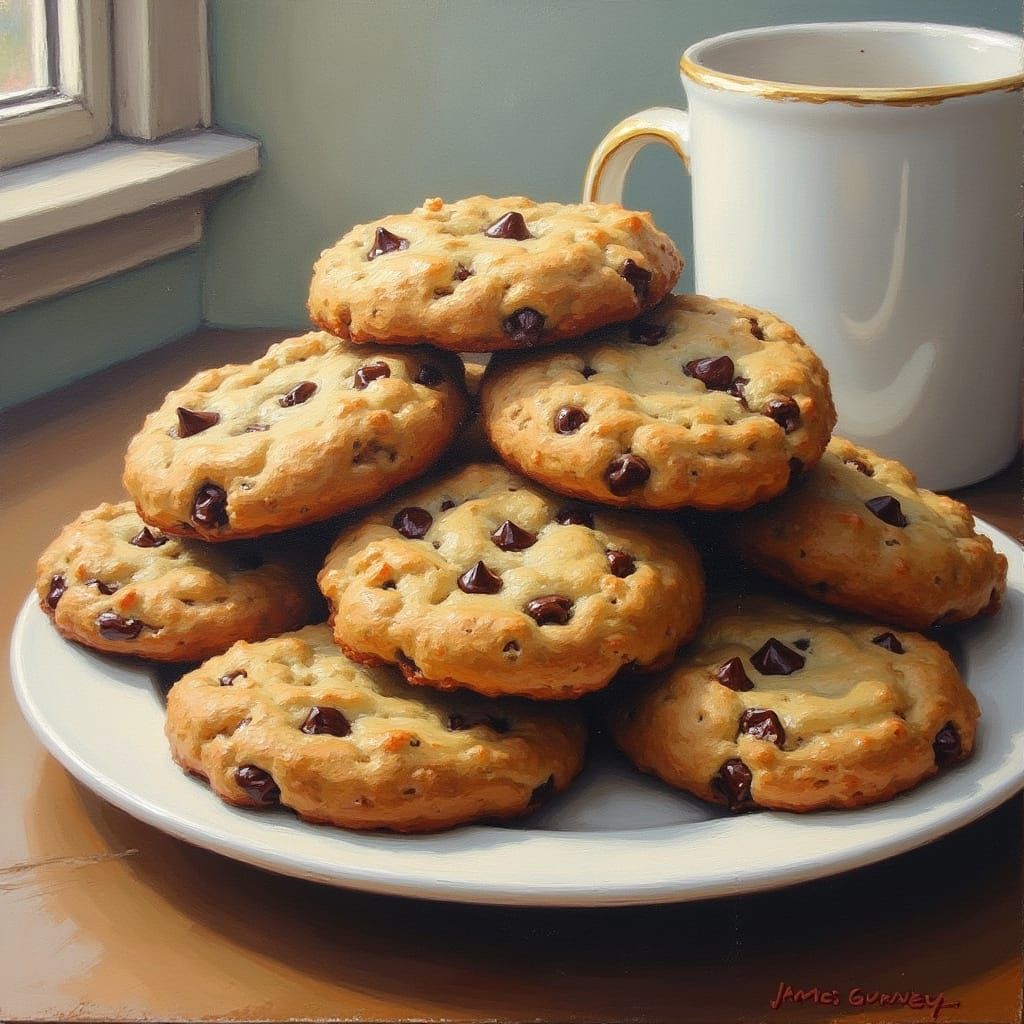 Chocolate Chip cookies for breakfast, only because we don't have Cake.