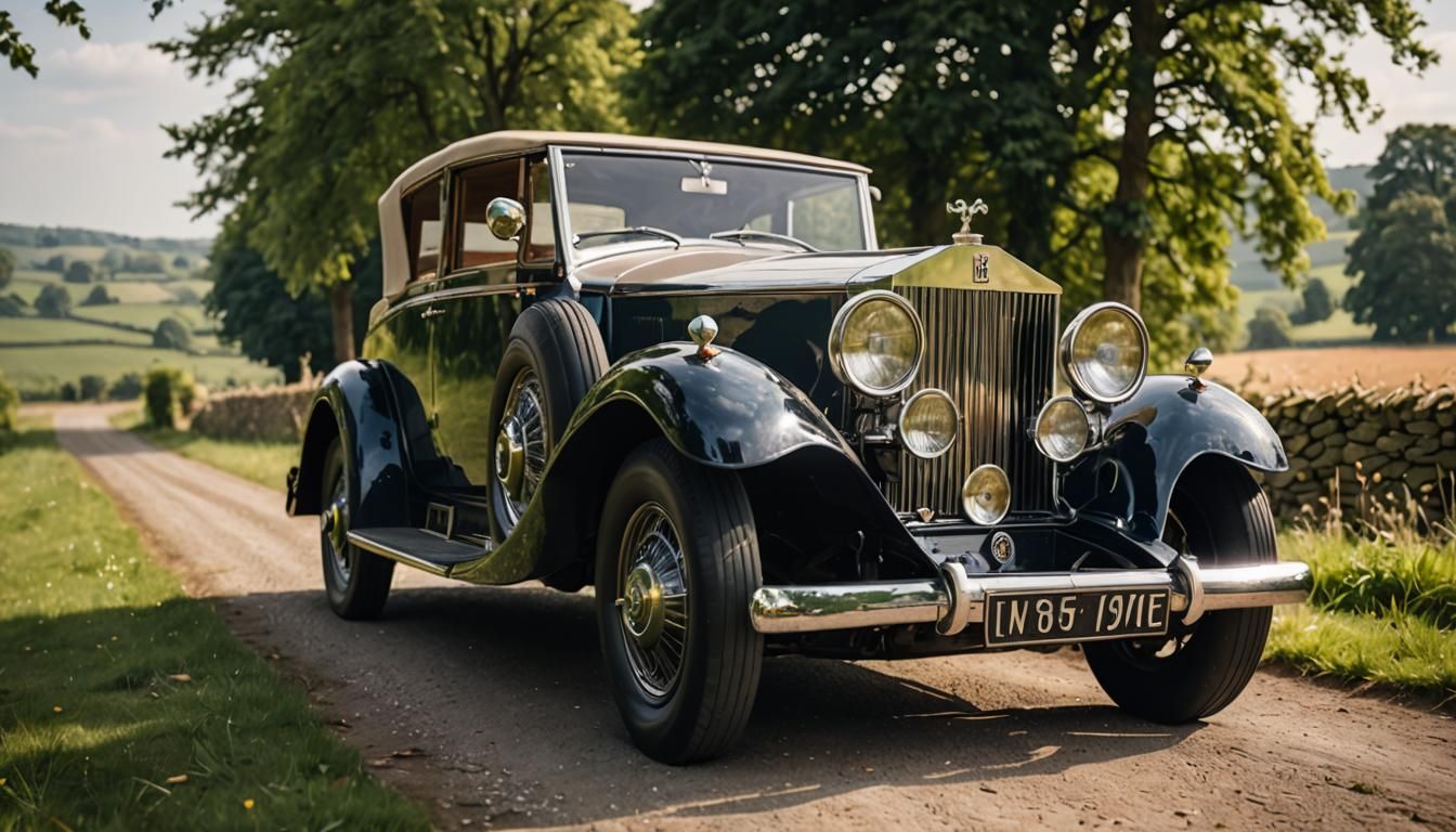 Antique Rolls Royce in Countryside: Professional Photography