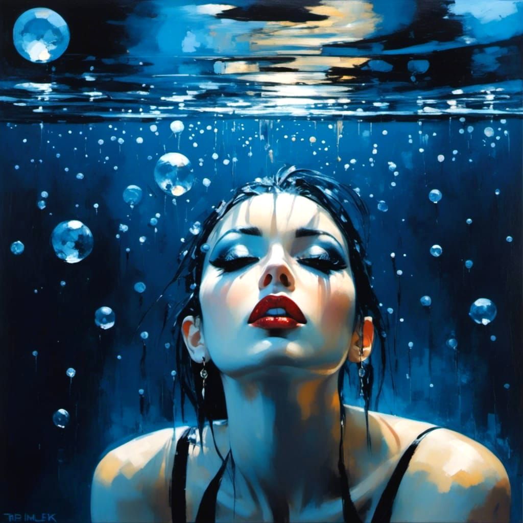 Goth Punk Girl Portrait in Oil Painting Style