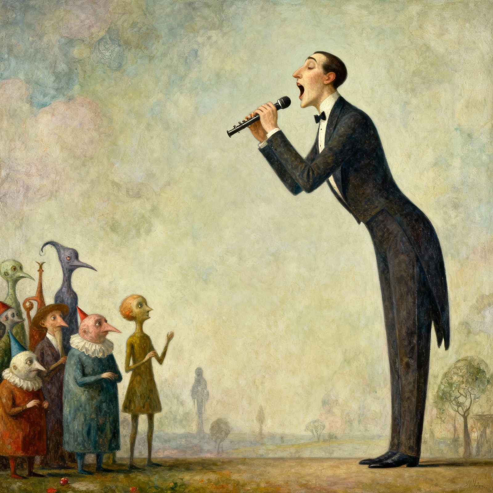 Surreal Jazz Singer Entertains Peculiar Audience