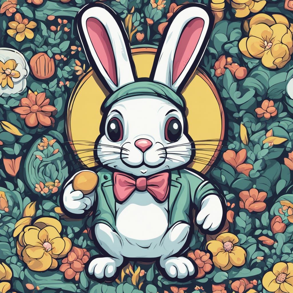 Muscular Easter Bunny in Digital Art Style