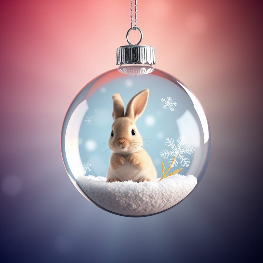 Christmas ornament. The ornament is spherical and transparen...