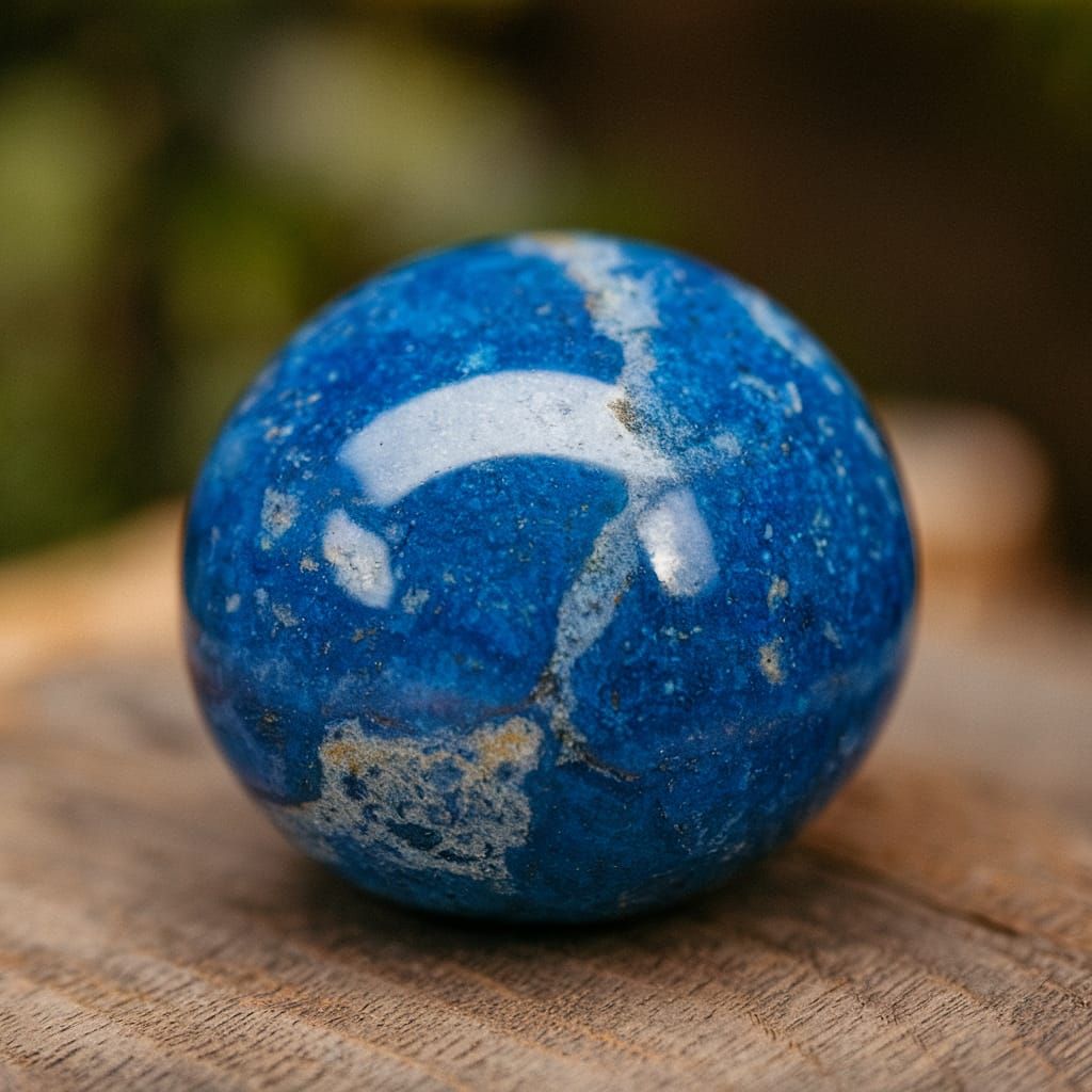 Close-Up of a Deep Blue Stone