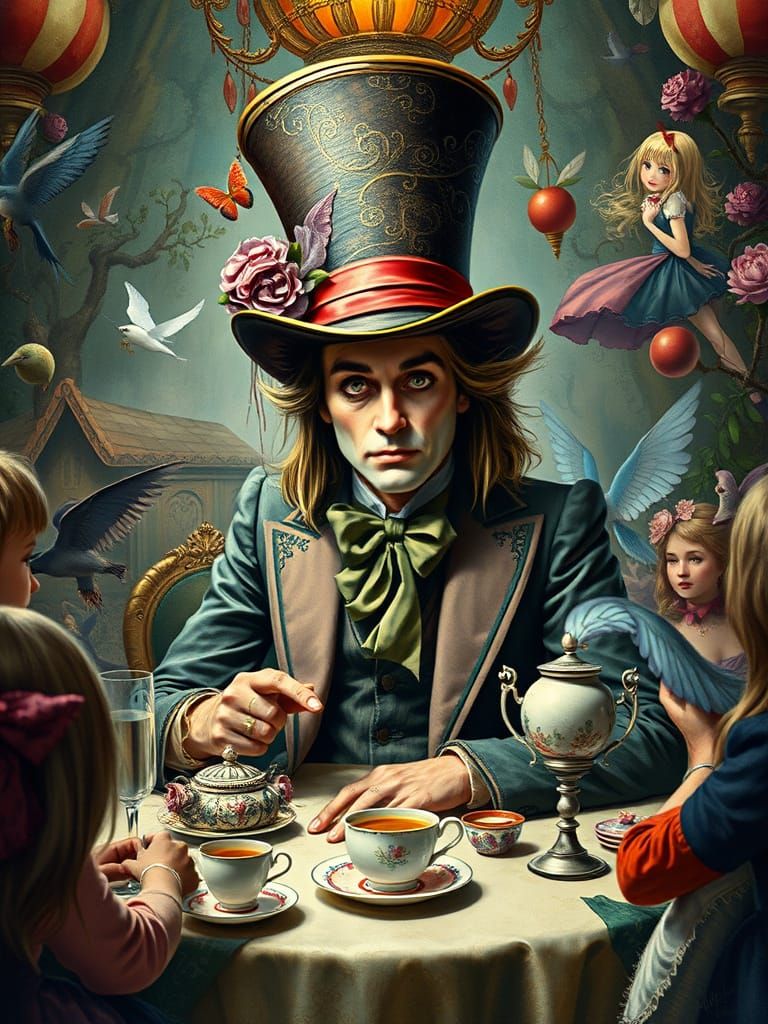 Tom Petty as Mad Hatter in Wonderland, Multi-Media Art