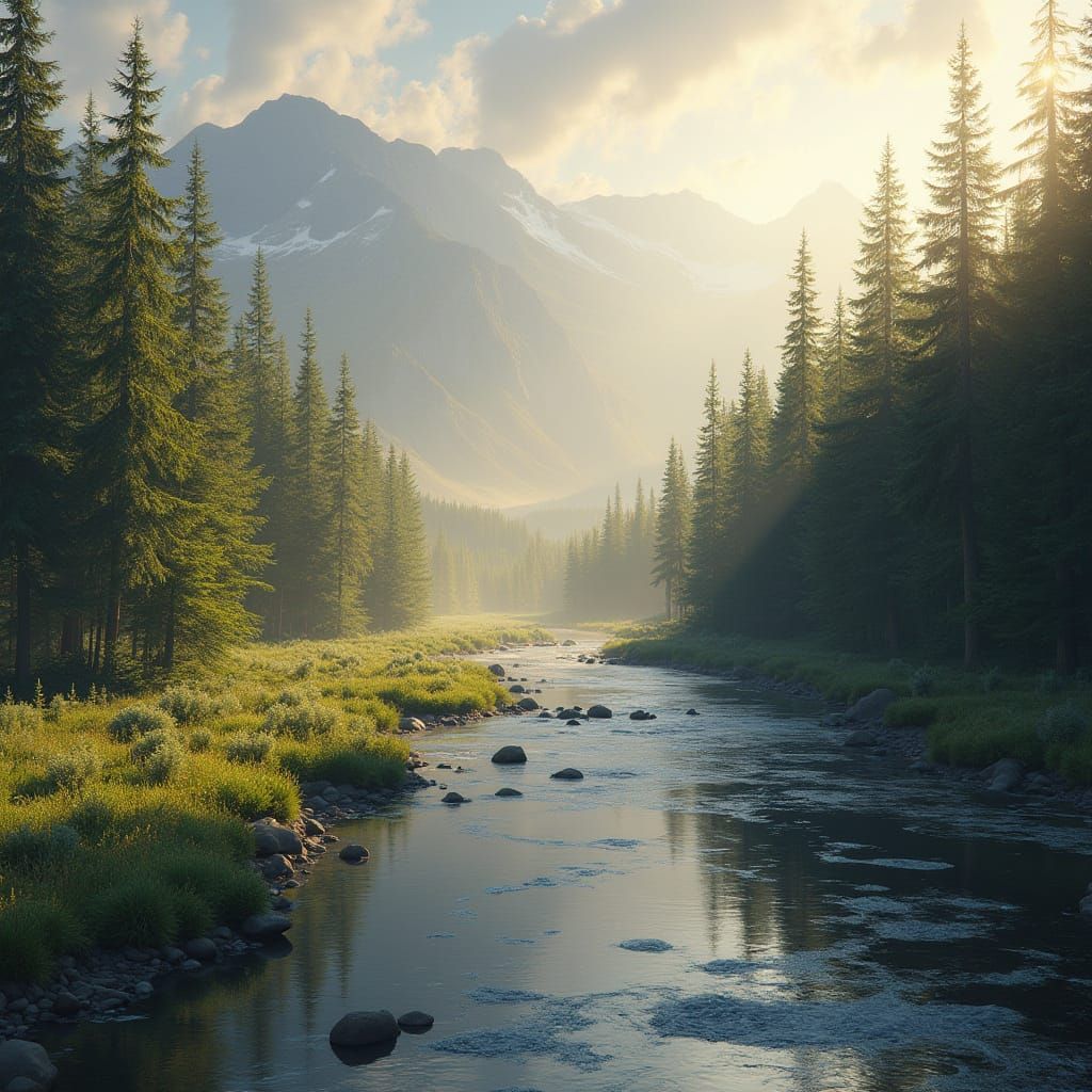 Serene Yukon Landscape at Golden Hour