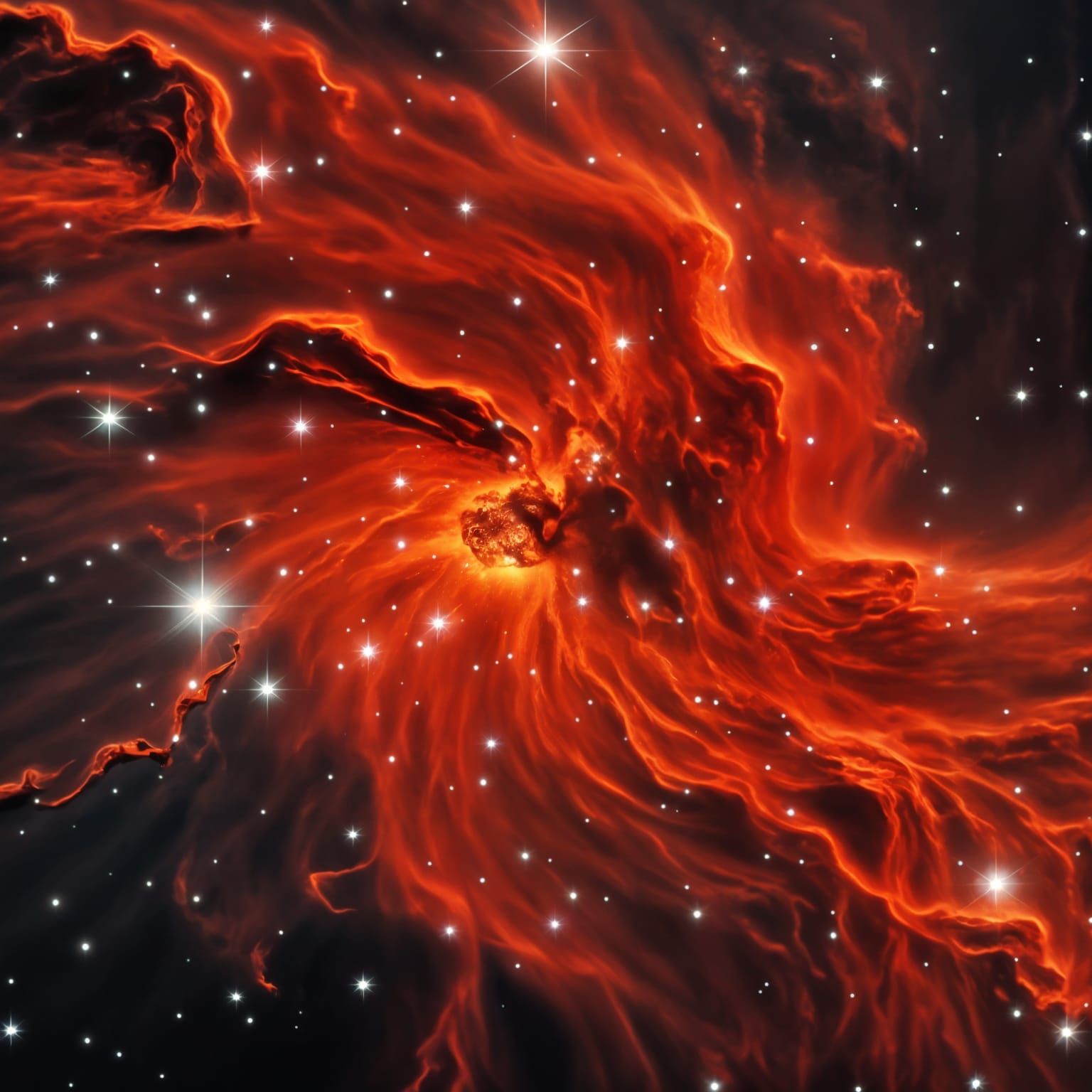 Vibrant Nebula in Hyper-Realistic Style