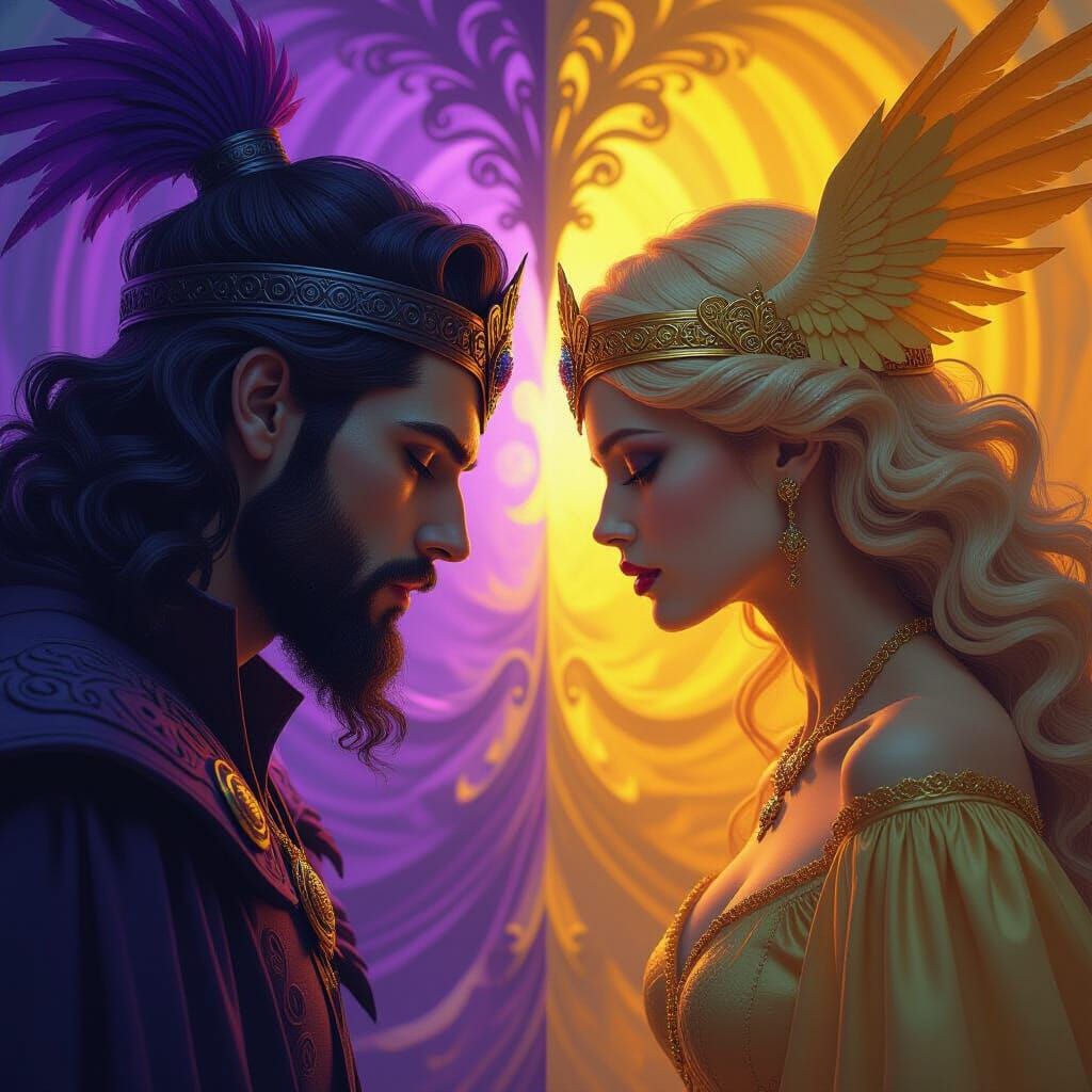 Dark Fantasy: Opposing Forces in Ornate Elegance