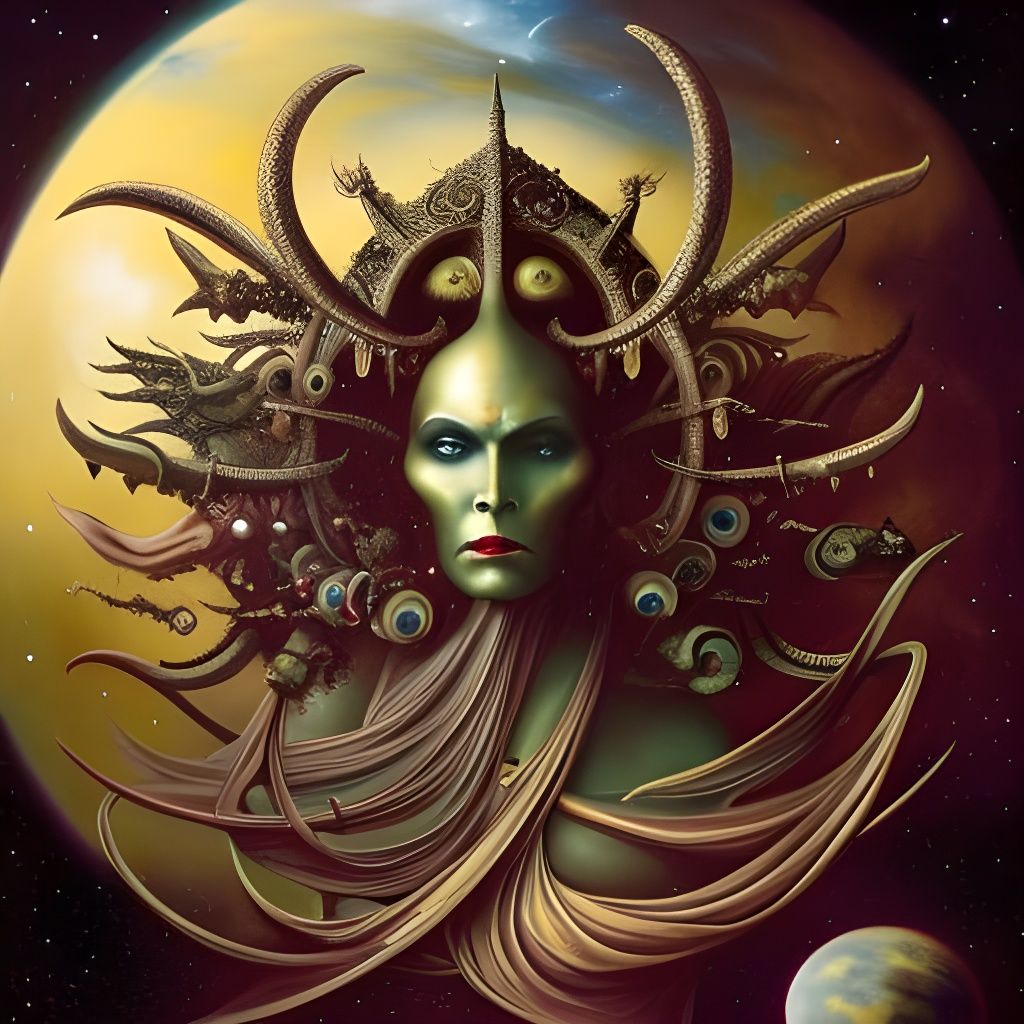 Evil Cosmic Entity in Rococo Fantasy Art
