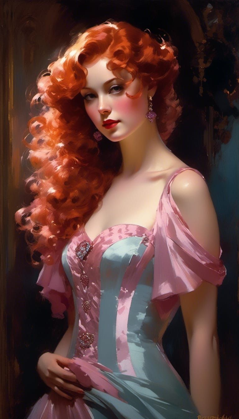 Elena in 1930s Gown: Dreamy Vignette