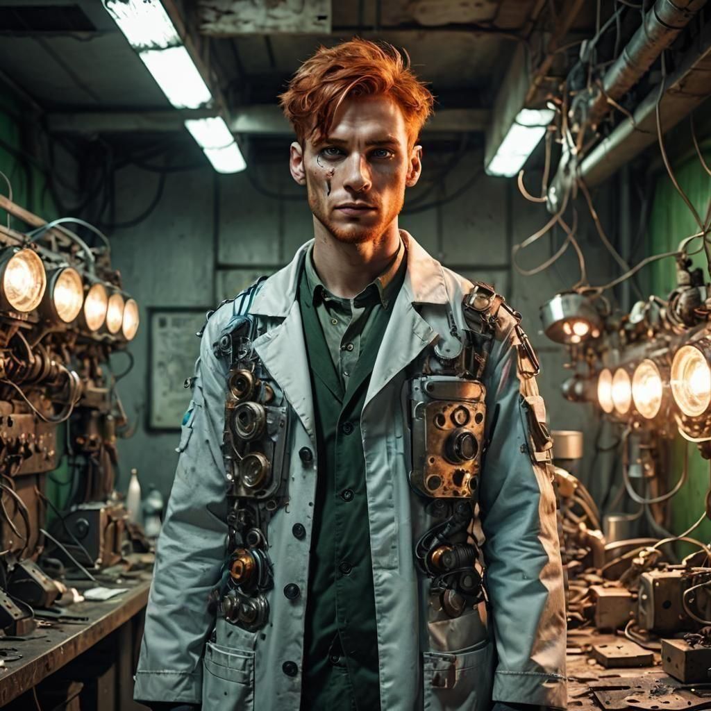 Post-Apocalyptic Scientist in His Laboratory