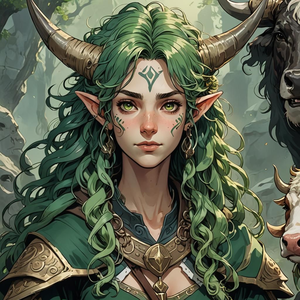 Firbolg Cleric Priestess in Anime Style