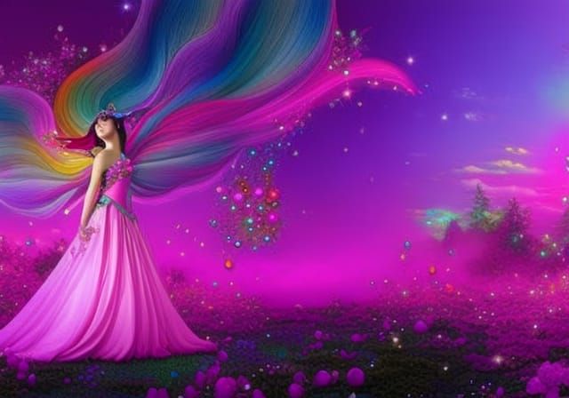 Whimsical Fairy Wonderland ,HDRI, 360 Panorama by Charlie Bowater:5 by Ko Young Hoon:0.23 by Takashi Murakami:5 Glitter...