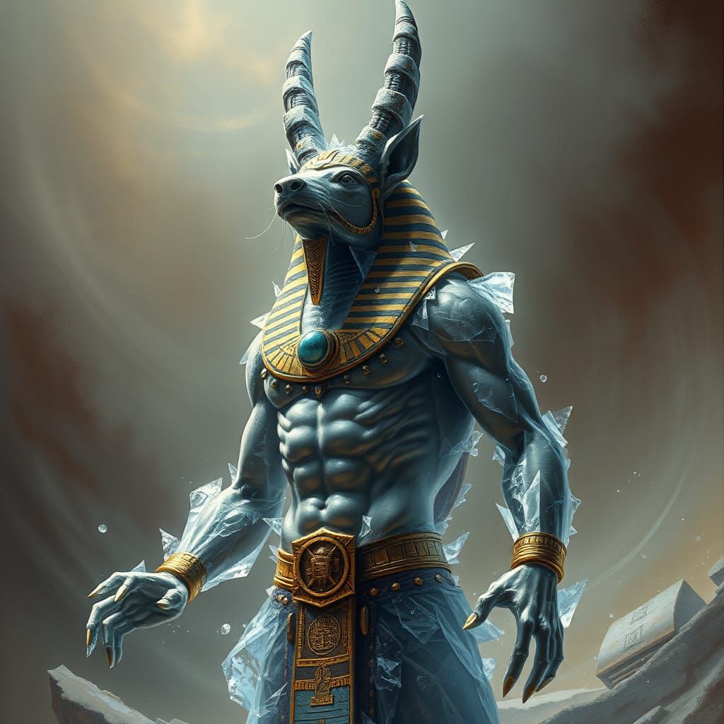 Frozen Egyptian god