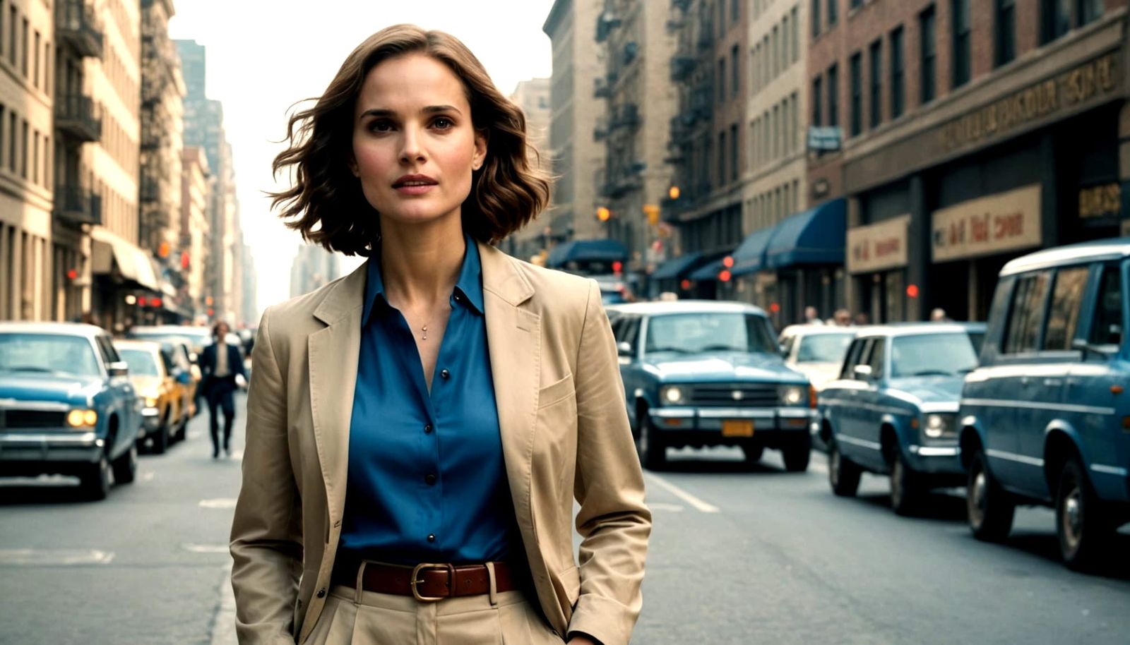 Natalie Portman as Lois Lane in a Metropolis Street Scene