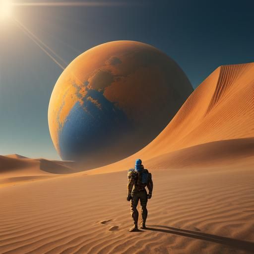Paul Atreides on Arrakis in Science Fiction Illustration