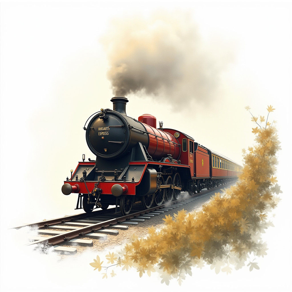 Hogwarts Express Train on Winding Track