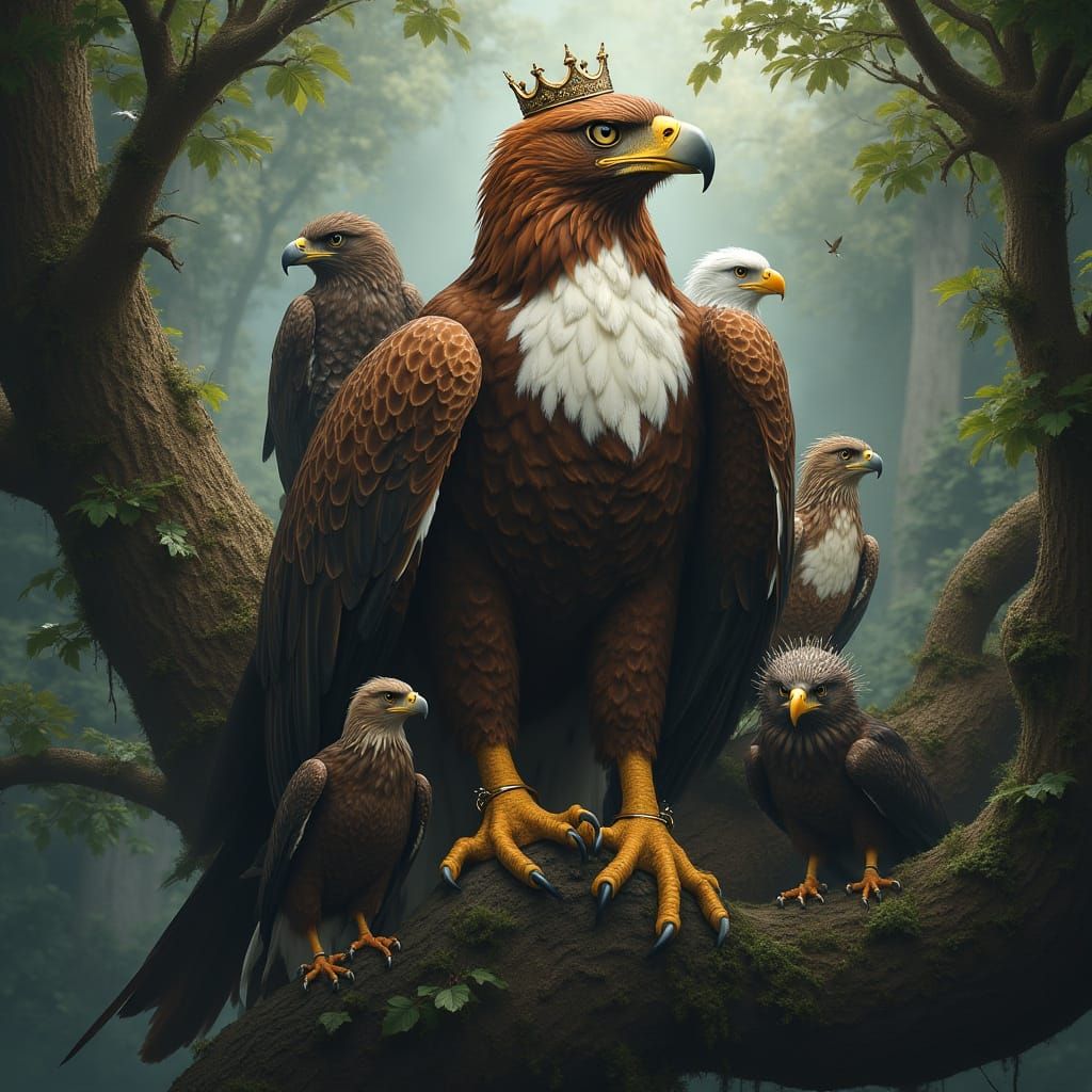Haast's Eagle King in Rainforest Fantasy