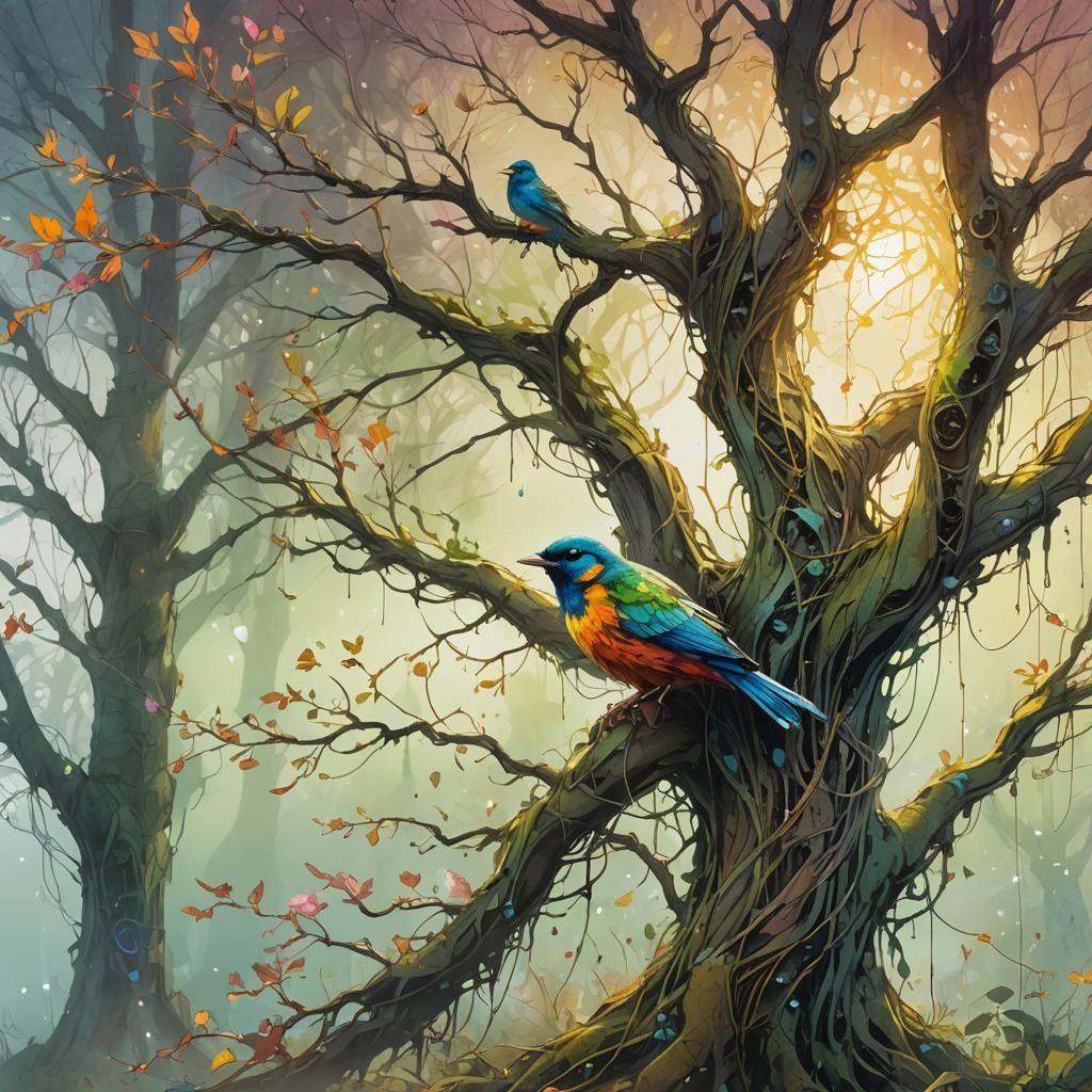 Whimsical Spring Tree Home Concept Art