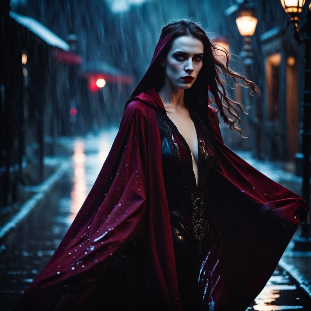 Enticing Vampire in Holographic Rain