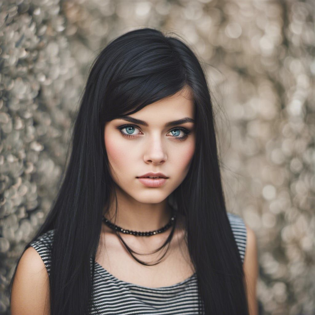 Beautiful Teenage Girl Portrait with Piercing Eyes
