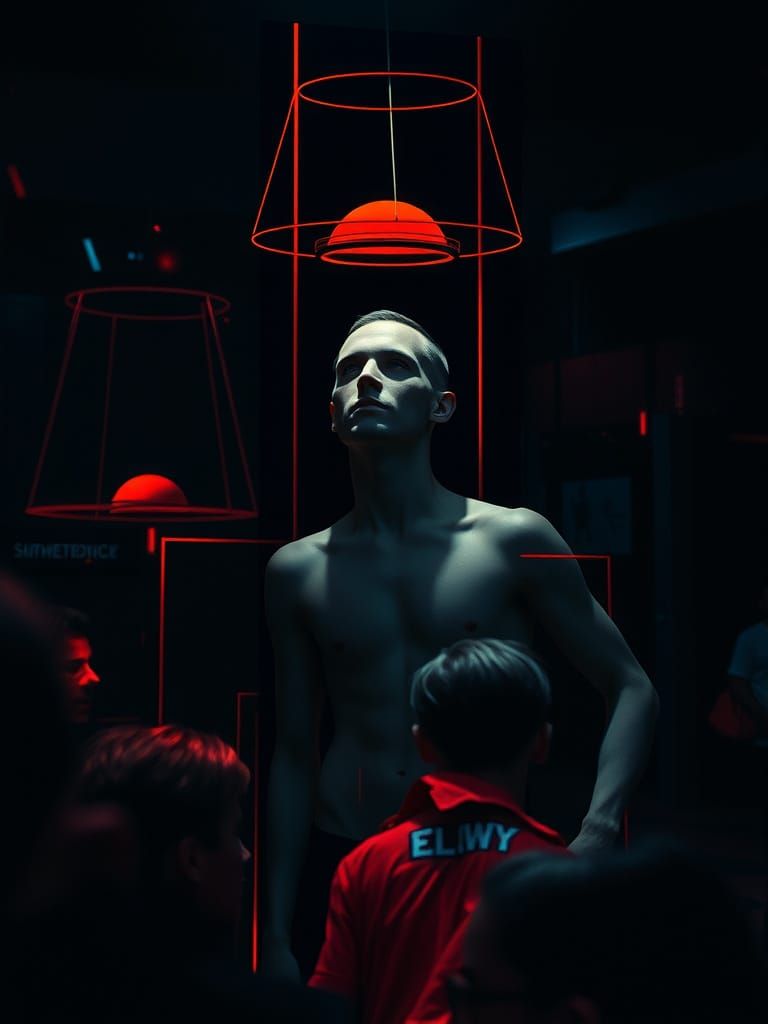 Distorted Geometric Abstract Art in Modern Style