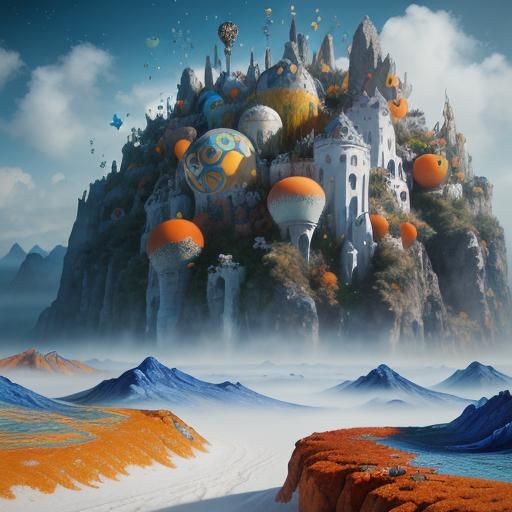 Extravagant Travelers in a Dreamlike Landscape