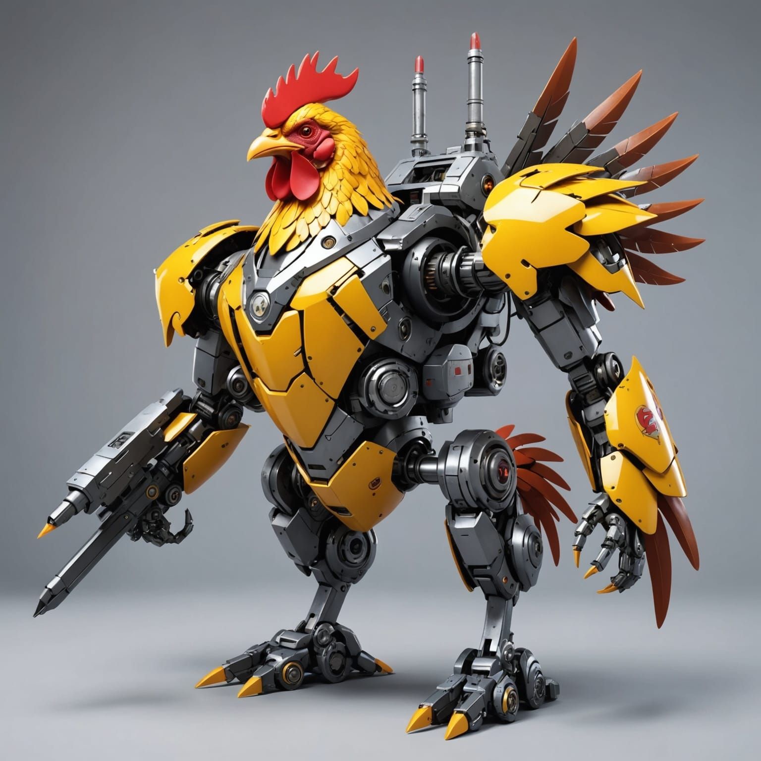 Futuristic Mecha Chicken Illustration