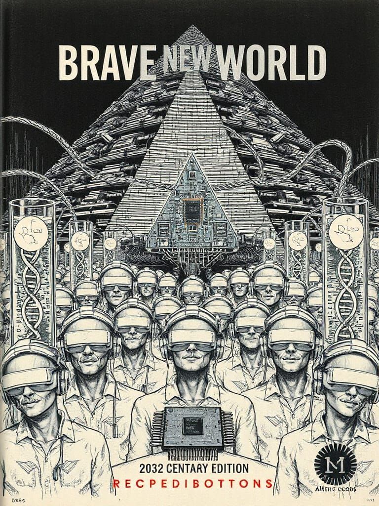 Dystopian Future in Dark, Neon Hues