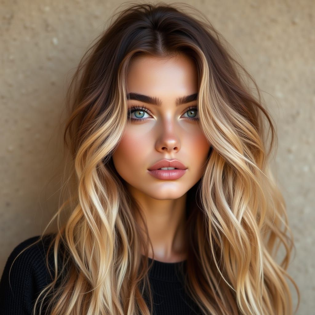 Hyper-Realistic Portrait of a Young Woman in Soft Focus