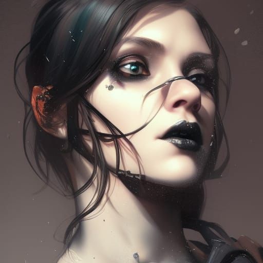 Detailed Portrait of a Cute Goth Woman