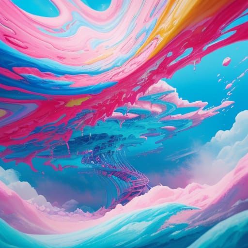 Ice Cream Helter Skelter in Fauvist Expressionism