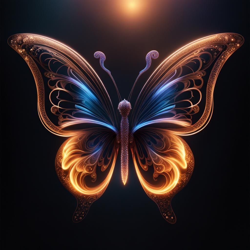 Mystical Butterfly of Light and Smoke