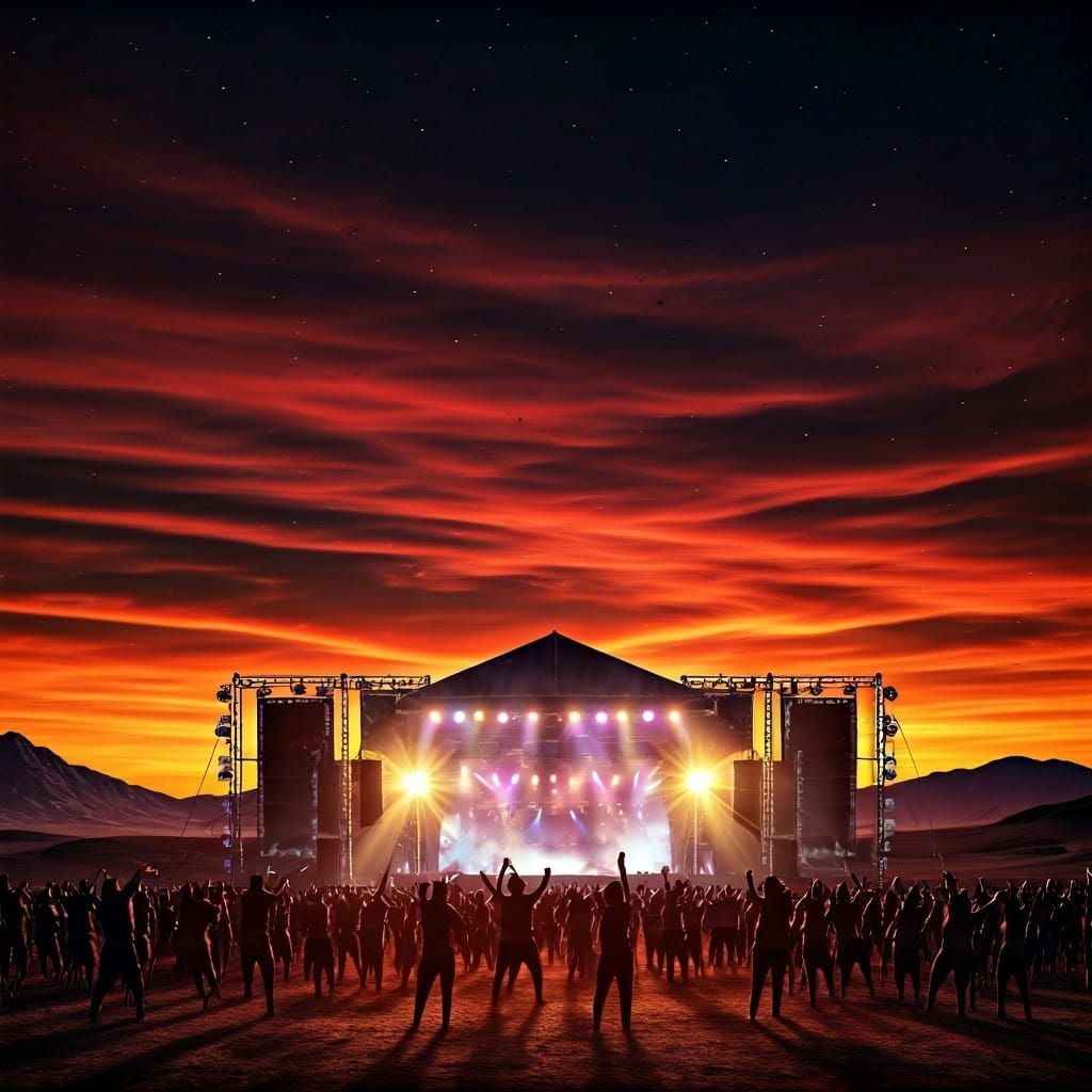 Apocalyptic Desert Music Festival in Rothko Style