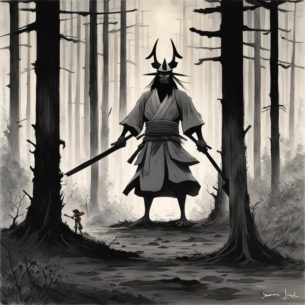 Samurai Jack in Gothic Horror Style