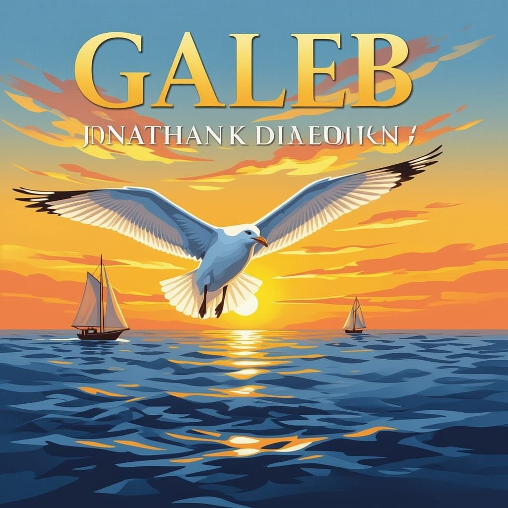 Jonathan Livingston Seagull Book Cover in Oil Painting Style