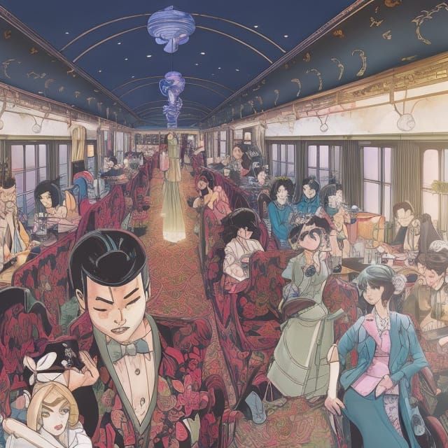 Sinister Orient Express Interior in Comic Style