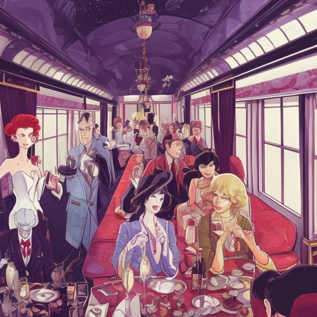 Sinister Orient Express Interior in Comic Style