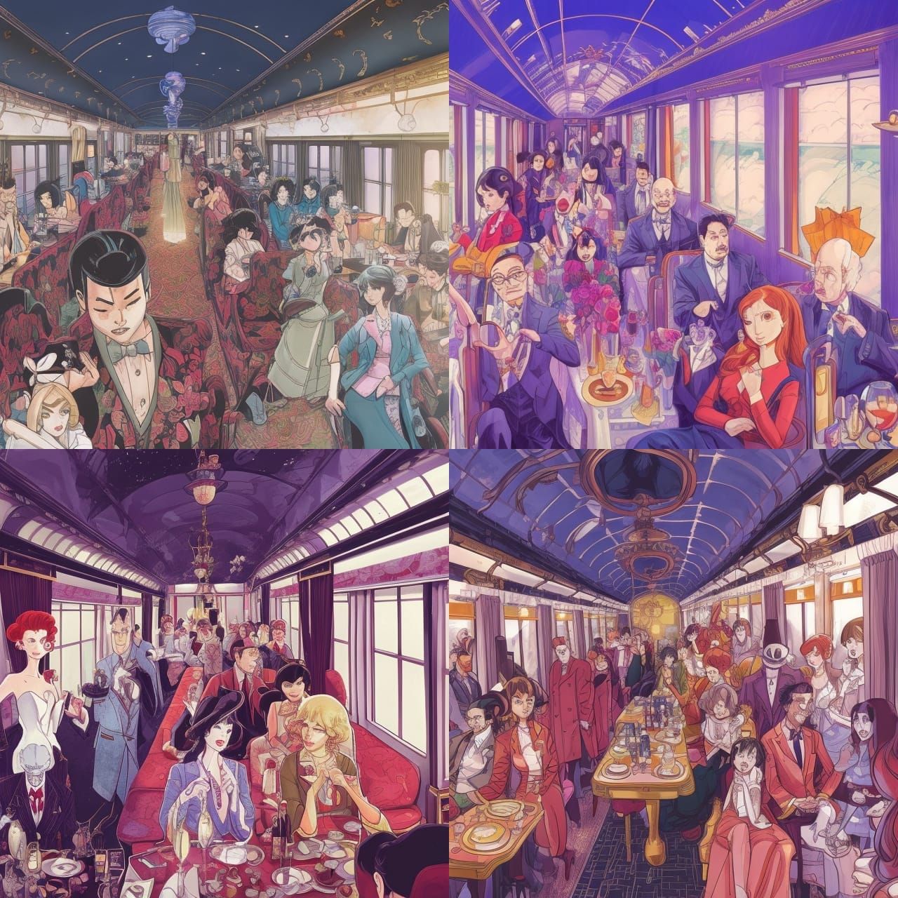 Sinister Orient Express Interior in Comic Style