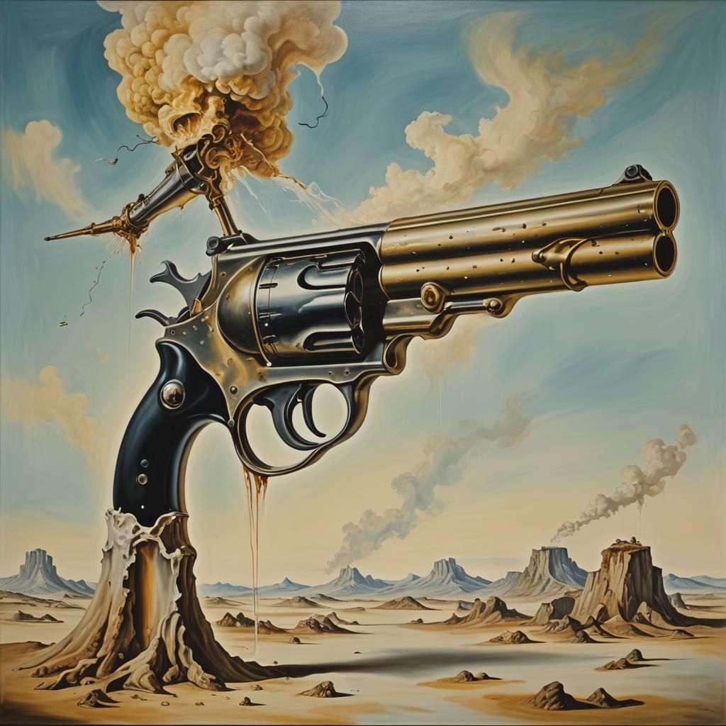 Surreal Melting Gun, Salvador Dali Style