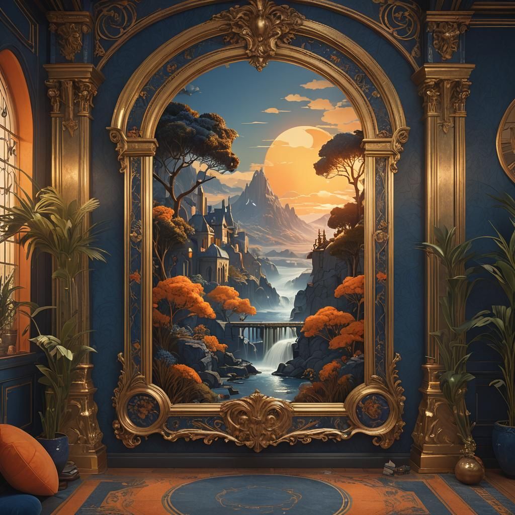 Luxury Art Showcase in Art Nouveau Style