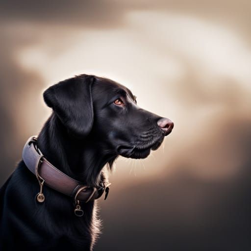 Labrador Retriever Catching Frisbee Portrait