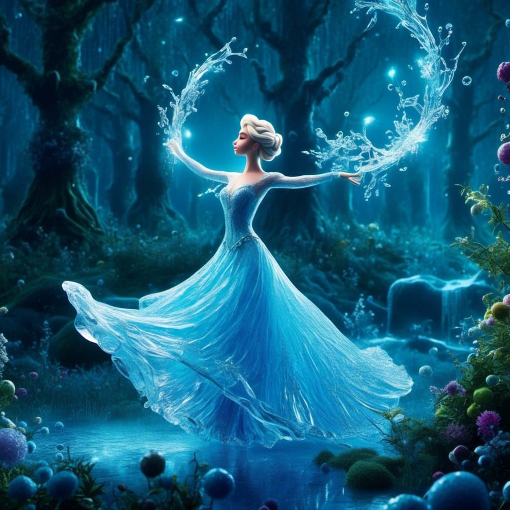 Glass Statue Dancing in Arendelle Forest