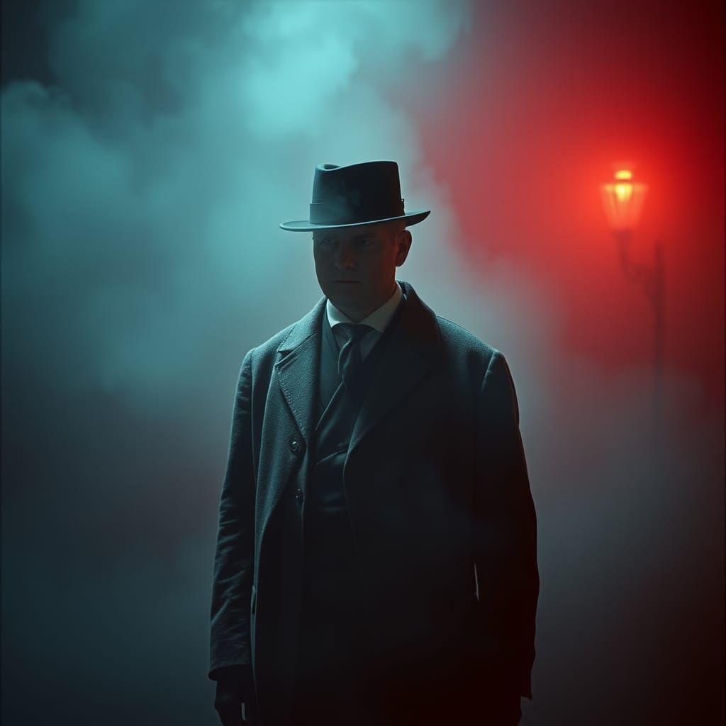 Mister Sandman in Eerie Fog, Cinematic Film Still
