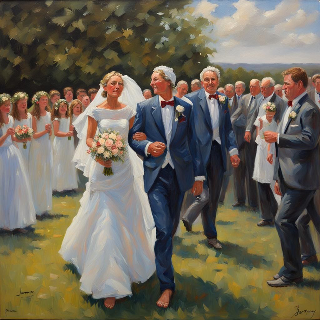 Wedding Scene as Oil Painting