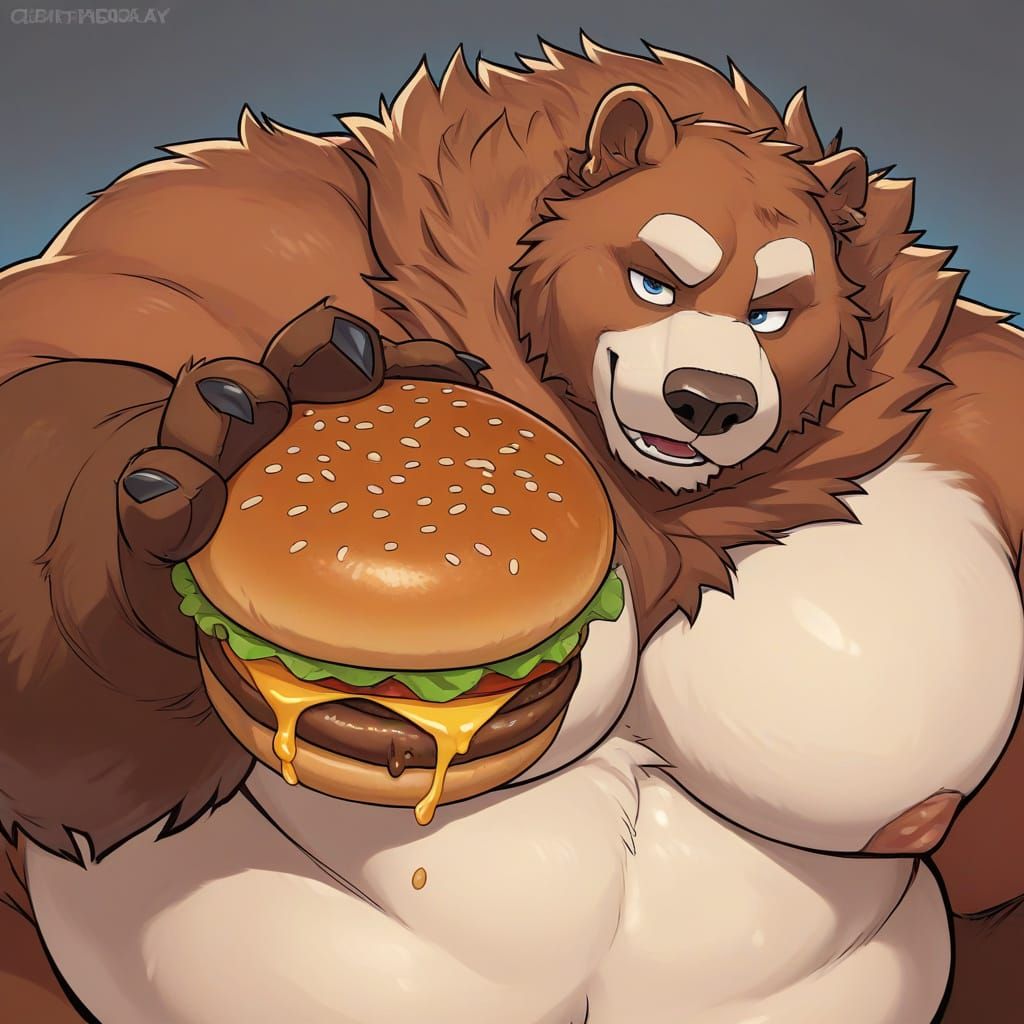 Charming Brown Bear Invites You to a Sumptuous Feast in a Da...